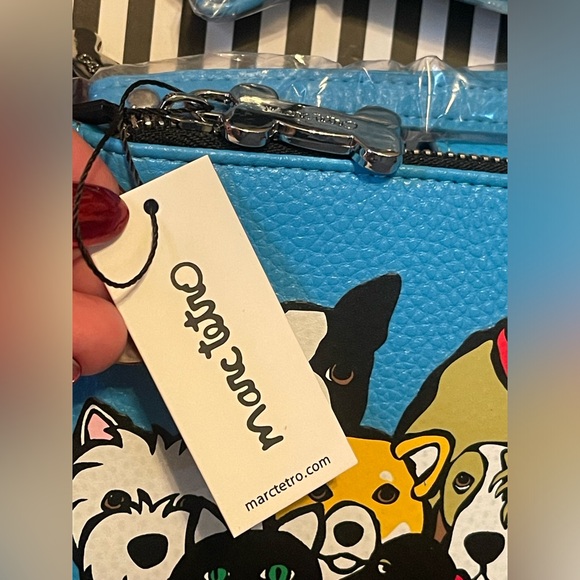 NIB Marc Tetro Blue Crossbody Wristlet Wallet - Picture 5 of 6